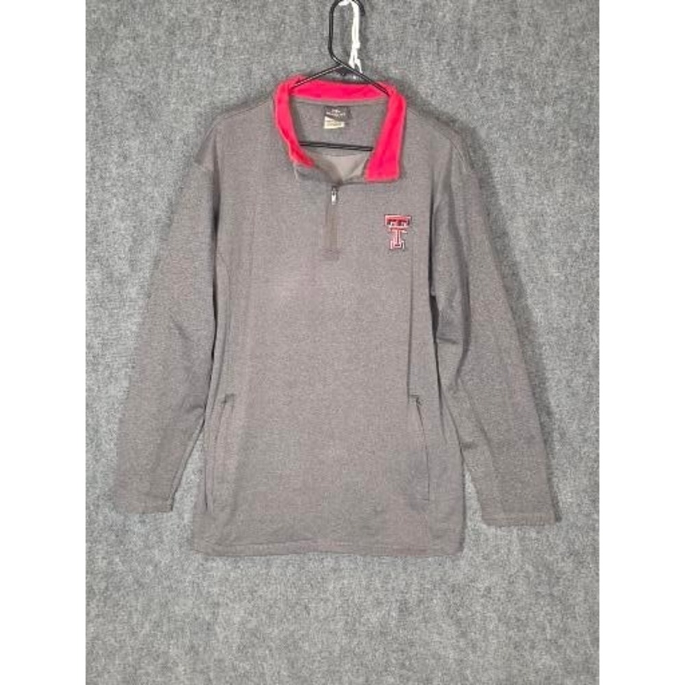 Texas Tech Red Raiders Knights Apparel Quarter Zip Pullover Gray Mens Sz M NCAA